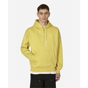 NEW Nike Solo Swoosh Fleece Pullover Hoodie Yellow Men's Size Medium DX1355-700